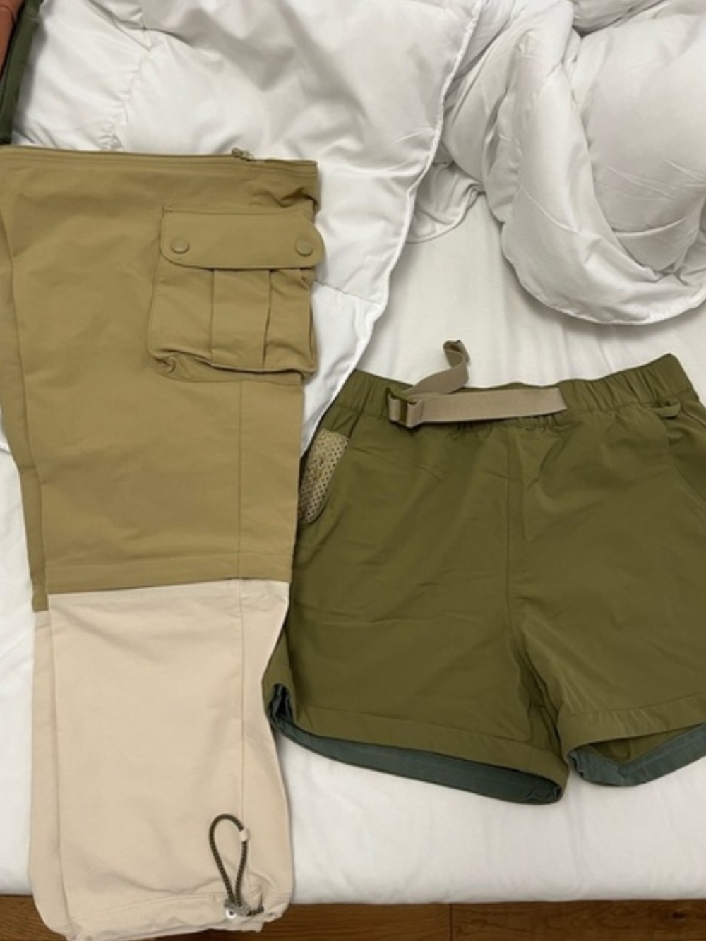 Outdoor Voices Olive Green Performance Cargo Shorts